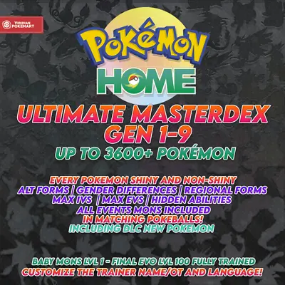 ✨Ultimate Shiny Full Pokedex Gen 1-9 | Pokemon Home | COMPLETE • $19.99