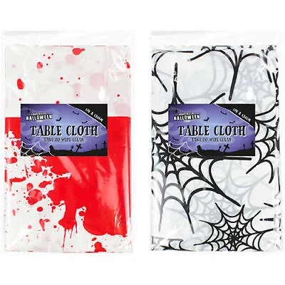 Halloween Table Cover Assorted - Single 132cm X 178cm Cloth Spooky Effect Party • £2.89