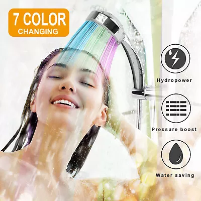 LED Colorful Shower Head Home Bathroom 7 Colors Changing Shower Water Glow Light • $13.41