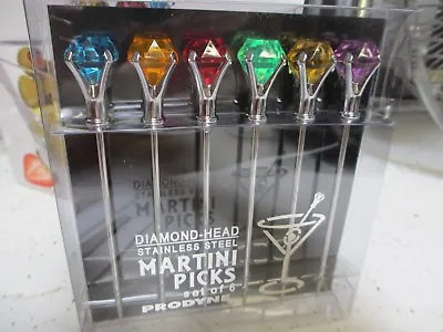 Color Gem DIAMOND Crystal Cocktail PICKS For MARTINI GLASS Glasses Olive Purple  • $19.99