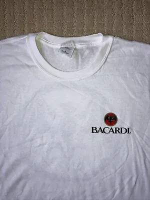 Vintage Gildan Bacardi Rum Logo Bat Logo Tee T-Shirt Size XL Brand Cotton 2001 • £15.15