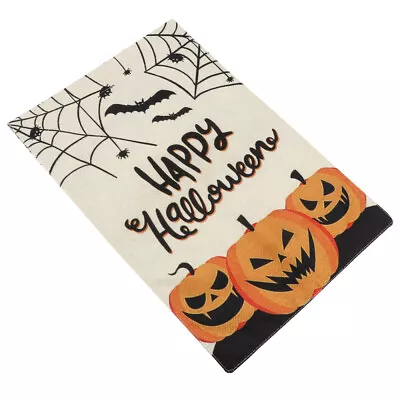  Linen Halloween Banner Pumpkin Garden Flag Trick Or Treat Flags • £8.48