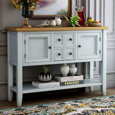 US Buffet Sideboard Console Table With Bottom Shelf Blue/Gray/White/Espresso • $329.99