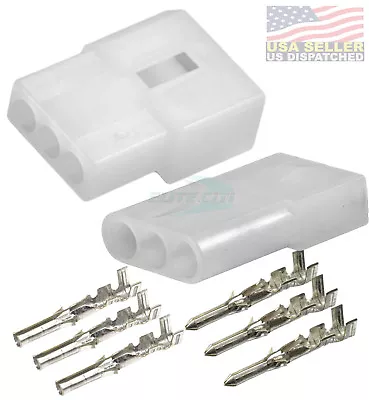 3 Pin Molex Connector Lot 1 Matched Sets W/18-24 AWG .062  Free Hanging Plug • $7.25