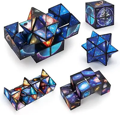 £19.49 • Buy 2 In 1 Starry Sky Magic Cube Planet Infinity Cube Transforming Cubes 3D Puzzle