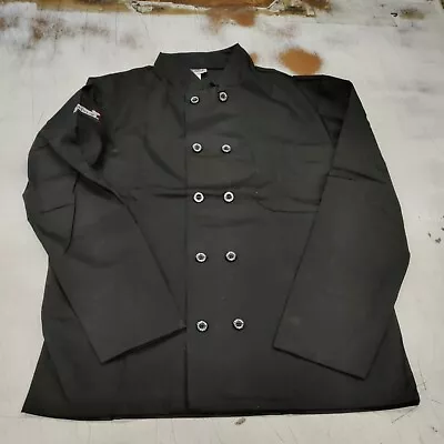 Chefwear Mens Chef Coat Black  Cotton Blend Size Medium BRAND NEW  2 PACK • $19