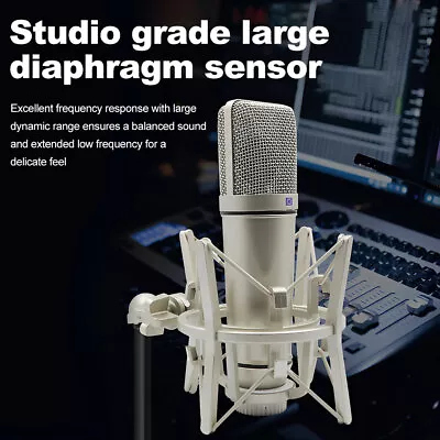 Cardioid Condenser Microphone For Vocal Music Studio Sound Card U87 • $28.49