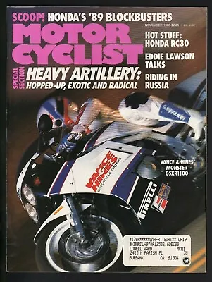 1988 November Motorcyclist - Vintage Motorcycle Magazine • $10.88