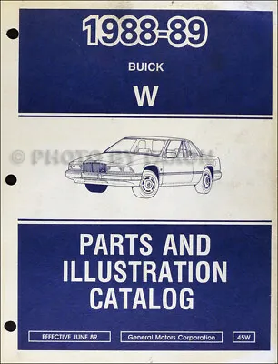 1989 Buick Regal Parts Book OEM Illustrated Master Part Number Catalog • $29