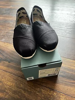 NEW TOMS CLASSIC ALPARGATAS WOMEN'S CANVAS SHOES SZ 8.5 Black • $24.64