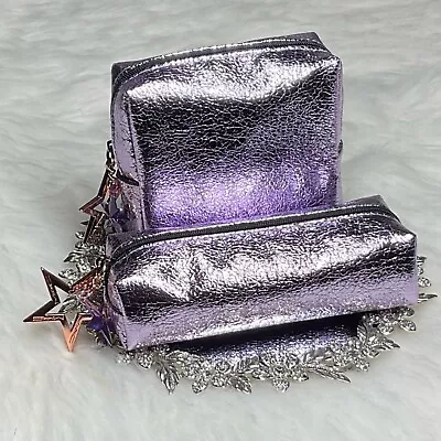 Mac 2019 Holiday Starring You Set Of 2 Lavender Makeup Bag Pouches ~ New • $24
