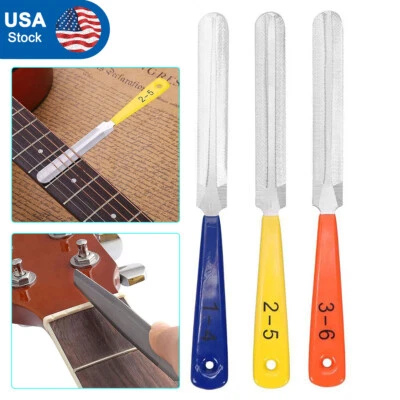 $12.54 • Buy 3 Guitar Gauged Nut Saddle Files Fret Crowning Slot Filing Luthier Repair Tools