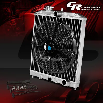 Aluminum 2-row/core Half Size Radiator+12  Fan For 92-00 Civic/del Sol Integra • $65.99