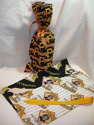 Pittsburgh Pirates MLB Baseball Cotton Fabric Wine/Gift Bag NEW • $12.99