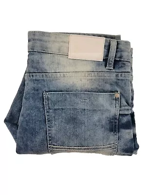 Southpole Skinny Acid Washed Distressed Denim Blue Jeans Men's Size 34x32 Hiphop • $21.49