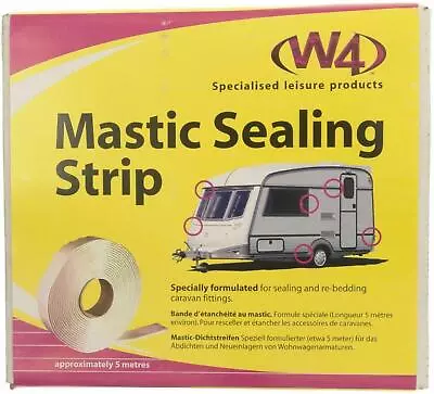W4 Mastic Sealing Strip 19mm X 5m White Sealant Roll Caravan Motorhome White • £12.49
