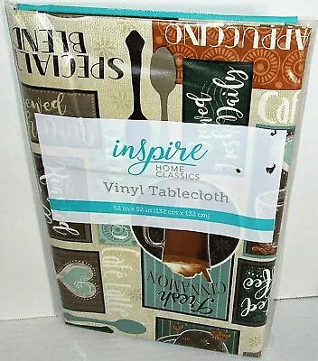 COFFEE Vinyl Tablecloth Assortment BREWED FRESH DAILY[Your Choice] FREE SHIPPING • $17.09