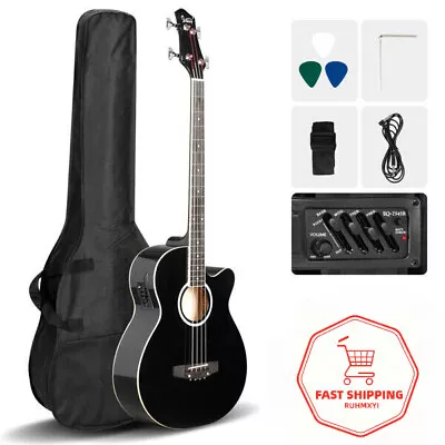 Hot Sell 4 Strings Electric Acoustic Bass Guitar 4-Band Equalizer EQ-7545RRUYI • $121.69