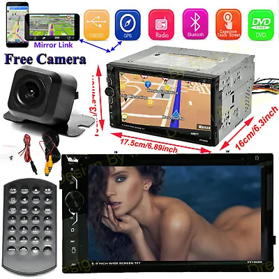 Car Stereo Bluetooth Radio Double 2 Din CD DVD Player Camera For GPS Navigation • $90.60