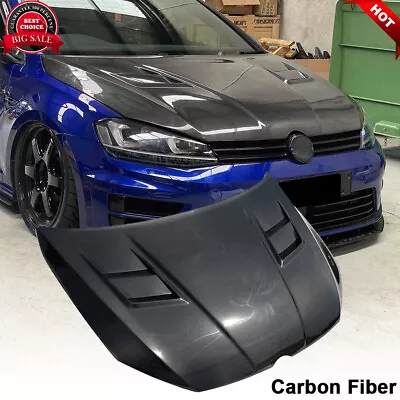 $1424.05 • Buy For Volkswagen Golf 7 R MK7 VII GTI 14-17 Carbon Fiber Engine Hood Bonnet Cover