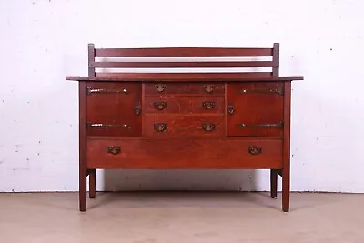 Gustav Stickley Mission Oak Arts & Crafts Sideboard Circa 1900 • $9995