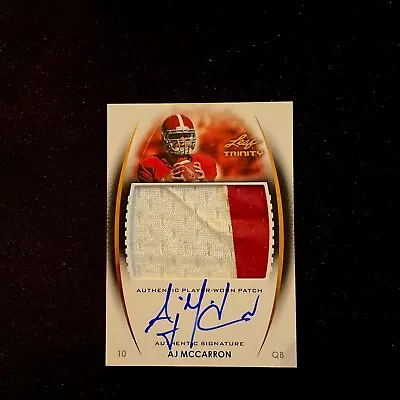 2014 Leaf Trinity A.J. McCarron Autograph Game Patch Jersey Alabama Crimson Tide • $21.73