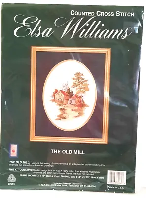 Elsa Williams Counted Cross Stitch Kit  THE OLD MILL  9.5x12.5  USA New Sealed  • $18.99