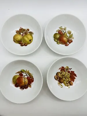 Kaiser AK Porcelain Set Of 4 Bowls Fruit Dessert Fruit Motif Western Germany 5” • $21