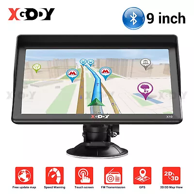 2024 Newest 9 Inch HD Touchscreen Sat Nav Car Truck GPS Navigation Bluetooth FM • £70.36