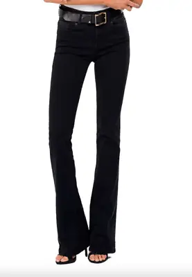 £19.99 • Buy Replay New Luz Flare Jeans Stretch Denim Black W24 L34 XS UK 6 Long NEW BNWT
