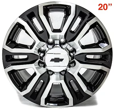 4 Chevy Silverado HD 2500 3500 8 Lug 8x6.5 20” Black Machined Wheels Rims 5957 • $1350