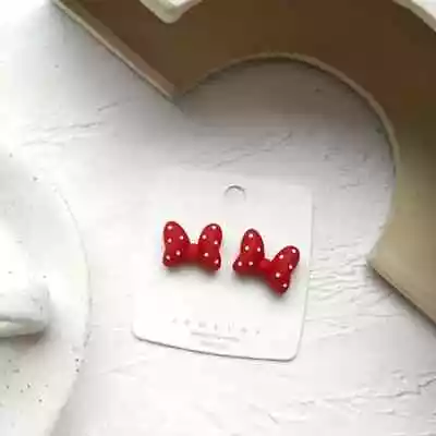 Disney Red Bow Minnie Mouse Cute Stud Earrings Woman Kids Minnie Disney • $9.99