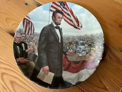 Lincoln Gettysburg Address Mort Kunstler Edwin Knowles Collector Plate W/COA • $14.94