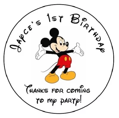 Mickey Mouse Personalized Custom Thank You Seals Labels Stickers Party Favors • $3.99