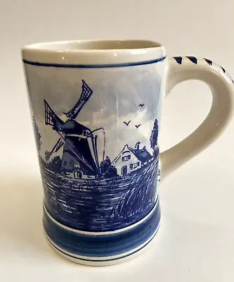 Delft Blue Holland Handmade Ceramic Cup Beer Mug Vintage Ships Fast! • $19.84