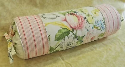 $30 • Buy Pillow Made W Ralph Lauren Home Lake Floral & Summer Cottage Stripe Fabric NEW