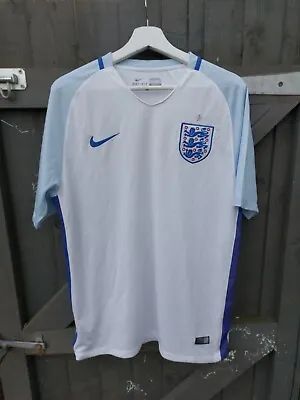 England Football Shirt Size Large Home White Jersey 2016 Mens Nike Official  • £24.99