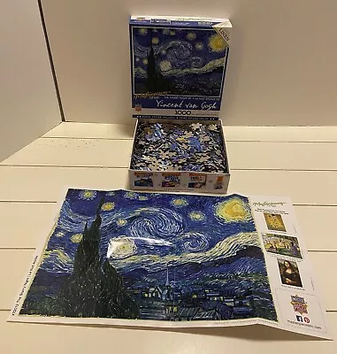 Vincent Van Gogh The Starry Night 1000 Piece Linen Jigsaw Puzzle Master Pieces • $20.50