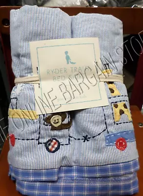 Pottery Barn Kids PBK Ryder Choo-Choo Train Baby Nursery Bed Crib Skirt NEW • $31.99