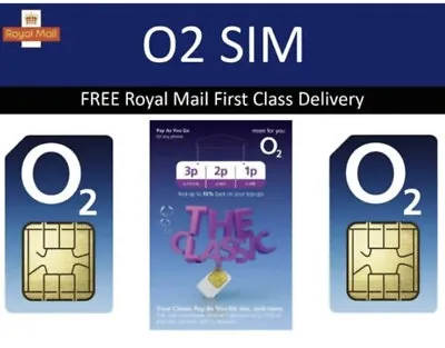 O2 Classic Sim Card Pay As You Go Classic ONLY 99p Standard Micro Nano NEW STOCK • £0.99