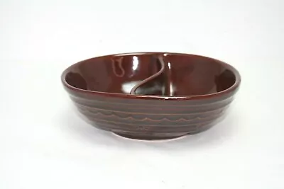 Vintage Marcrest Divided Serving Bowl Stoneware Ovenproof Daisy Dot 10  • $32.90