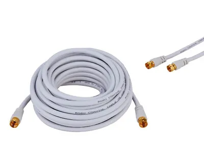 RG6 DUAL Shield Coax Cable White TV Antenna Satellite 3ft-100ft Multi-Pack Lot • $326.79