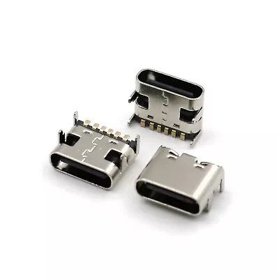 10Pcs USB 3.1 Type C Female 6Pin PCB SMT Charging Port Socket Solder Connector • $1.89