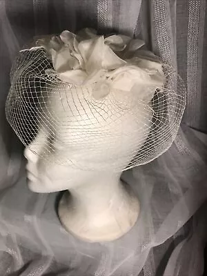 VTG Lady Woman’s Net Lace Fasonator  Church Easter Bonnet Hat Derby  Elegant Box • $28