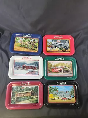 Set Of 6 Vintage Coca-Cola Tip Trays W Classic Paintings Design Unique Collect • $40