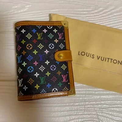 Authentic Louis Vuitton Monogram Multicolor Agenda PM Notebook Cover R20895 Noir • £167.06