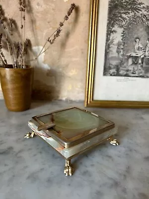 Elegant Vintage Italian Onyx Ashtray Marble Ashtray Italian Craftsmanship • £56.55