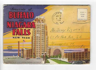 Vintage-postcard Folder-buffalo And Niagara Falls-new York • $2.25