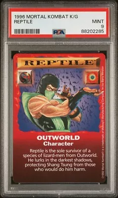 PSA 9 Reptile Mortal Kombat Kard Game Red Border Top Pop Pop 1 • $104.99