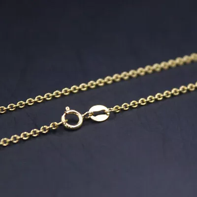 Pure Real 18K Yellow Gold Necklace For Women 1.6mm Rolo Link Chain 24inch  • $1037.03